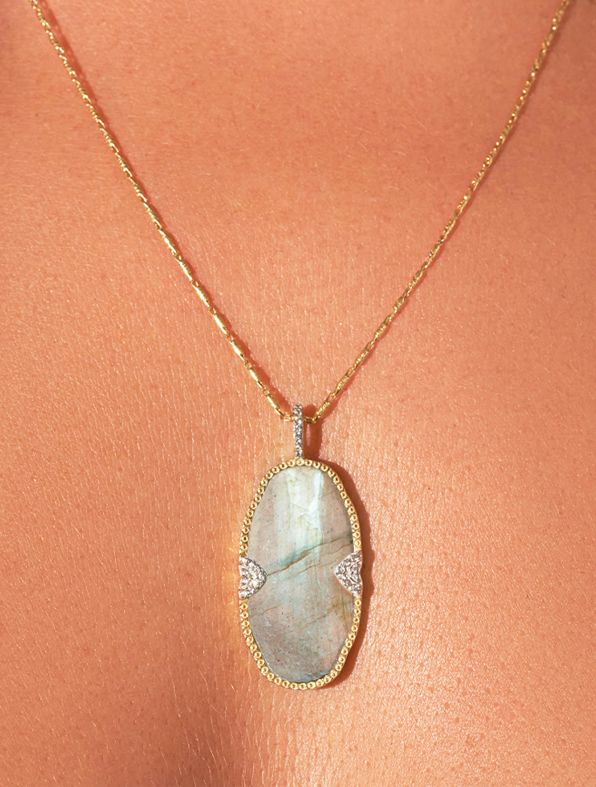 Belize Long Necklace - Labradorite - alternate view