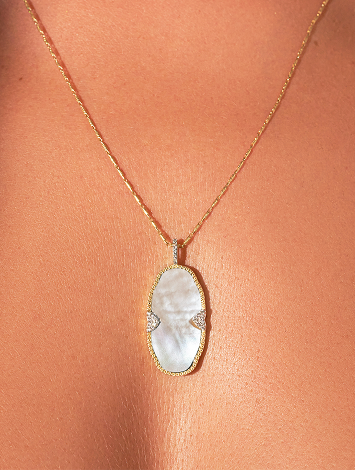 Belize Long Necklace - Mother-of-pearl - alternate view