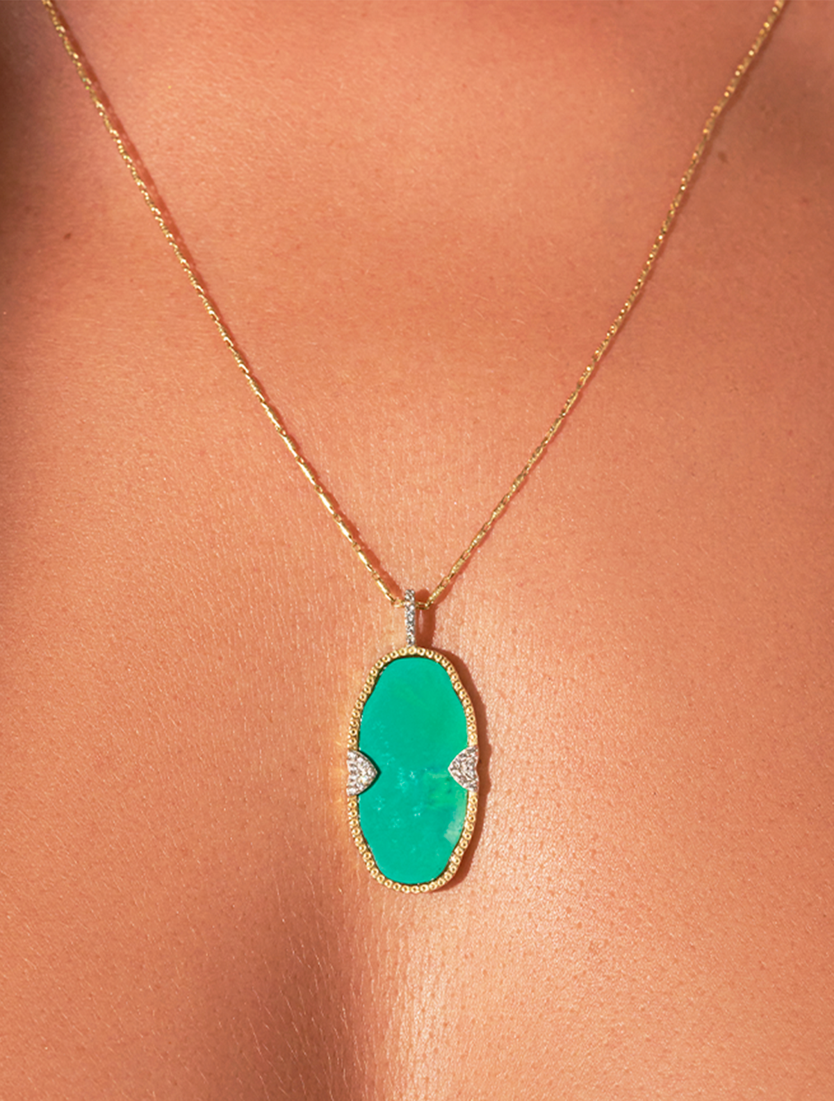 Belize Long Necklace - Turquoise - alternate view