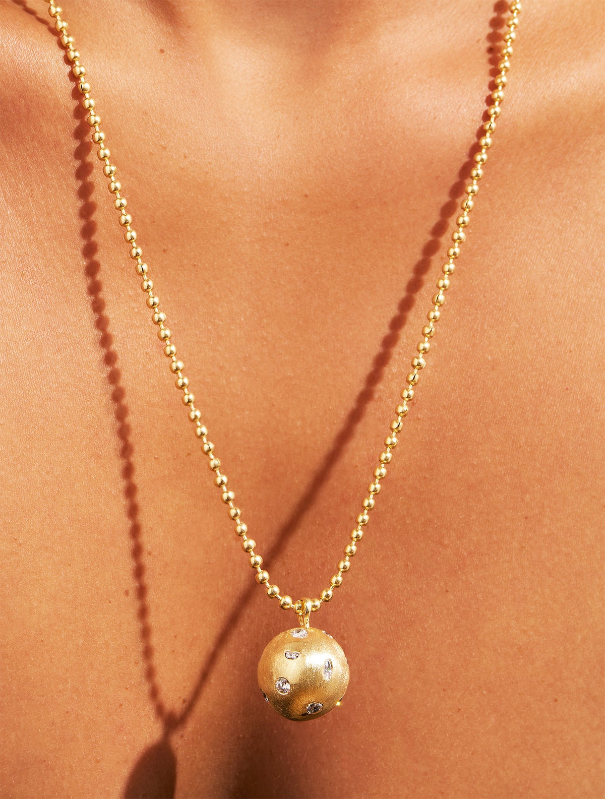 Rivière Long Necklace - White Zircons - alternate view