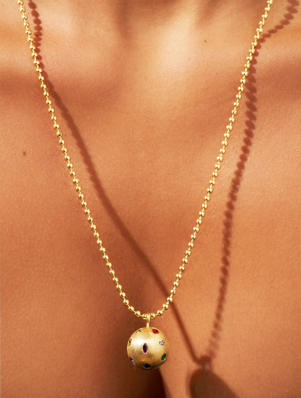 Rivière Long Necklace - Zircons multicolores - alternate view