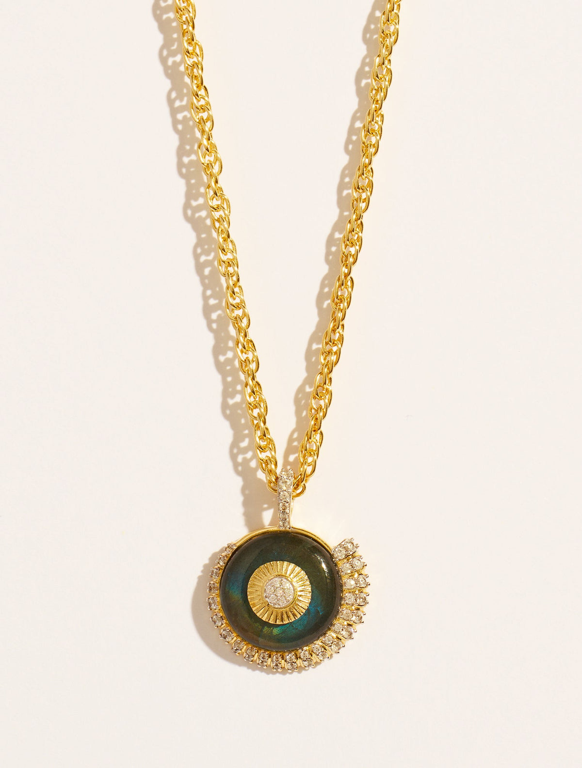 Coquillage Long Necklace - Labradorite - front view