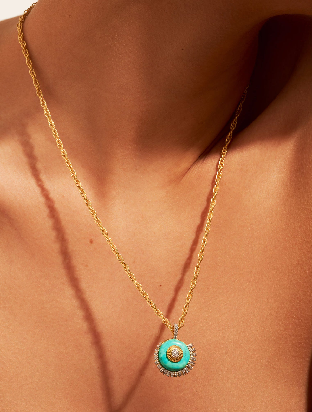Coquillage Long Necklace - Turquoise - alternate view