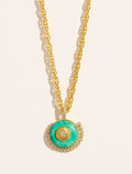 Coquillage Long Necklace - Turquoise - front view