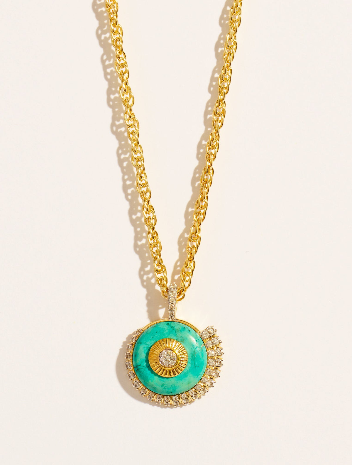 Coquillage Long Necklace - Turquoise - front view