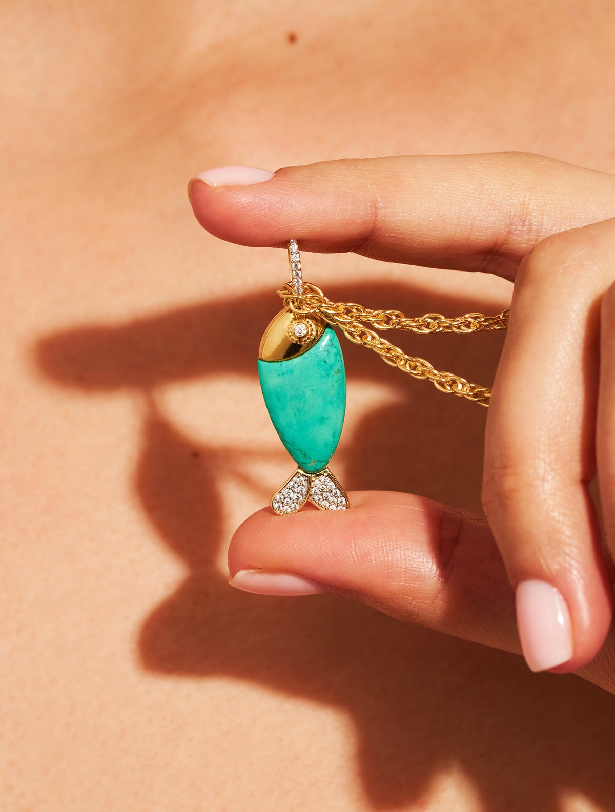 Poisson Long Necklace - Turquoise - alternate view