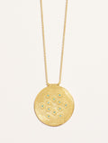 Tara Long Necklace - Turquoise Zircons - front view