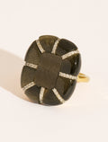 Reem Ring - Golden Obsidienne - front view