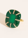 Reem Ring - Green Onyx - front view