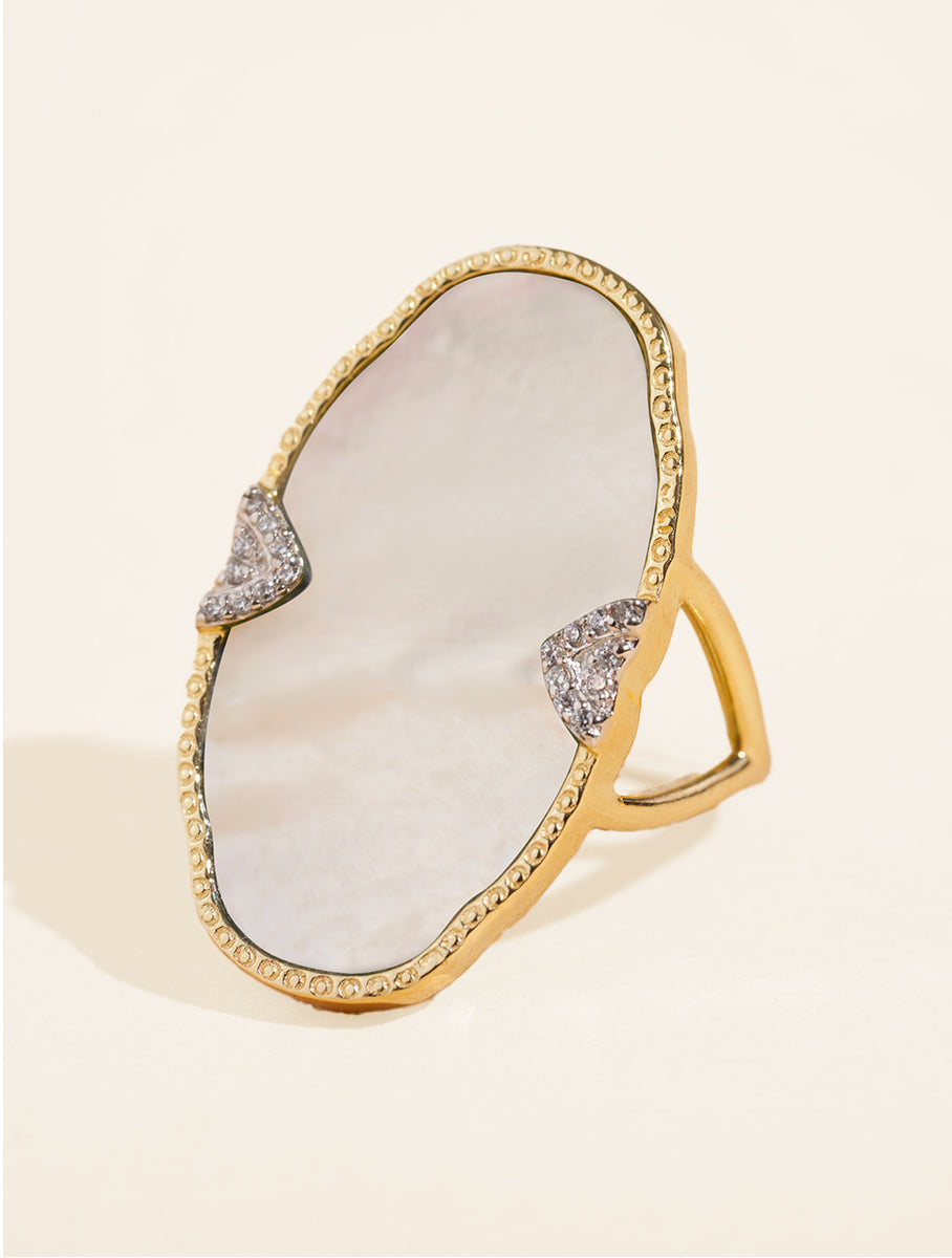 Belize Ring - Mother-of-pearl - front view