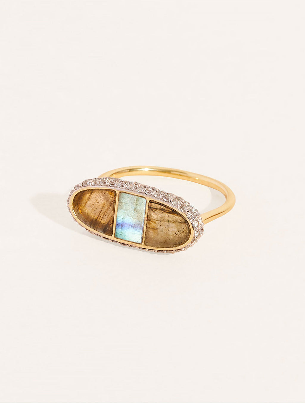 Izy Ring - 1 - Labradorite - front view