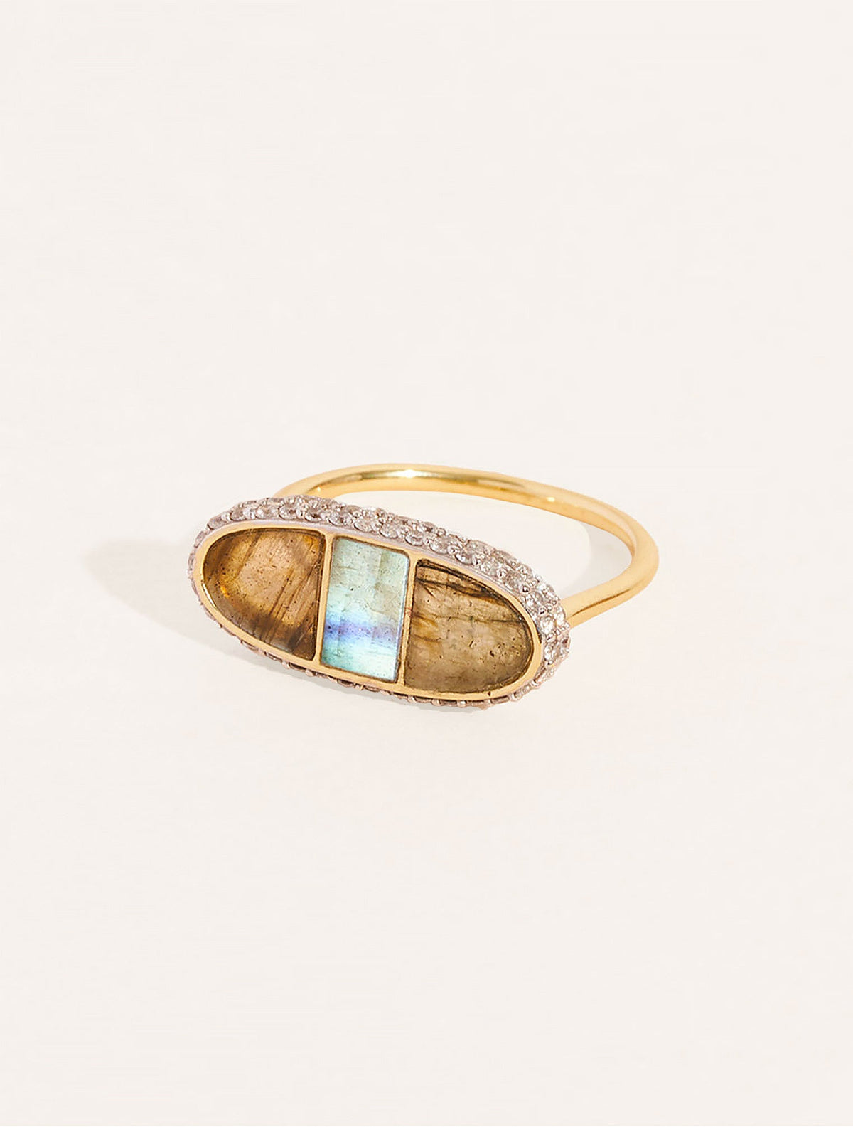 Izy Ring - 1 - Labradorite - front view