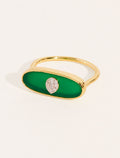 Izy Ring - 2 - Green Onyx - front view