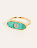 Izy Ring - 2 - Turquoise - front view