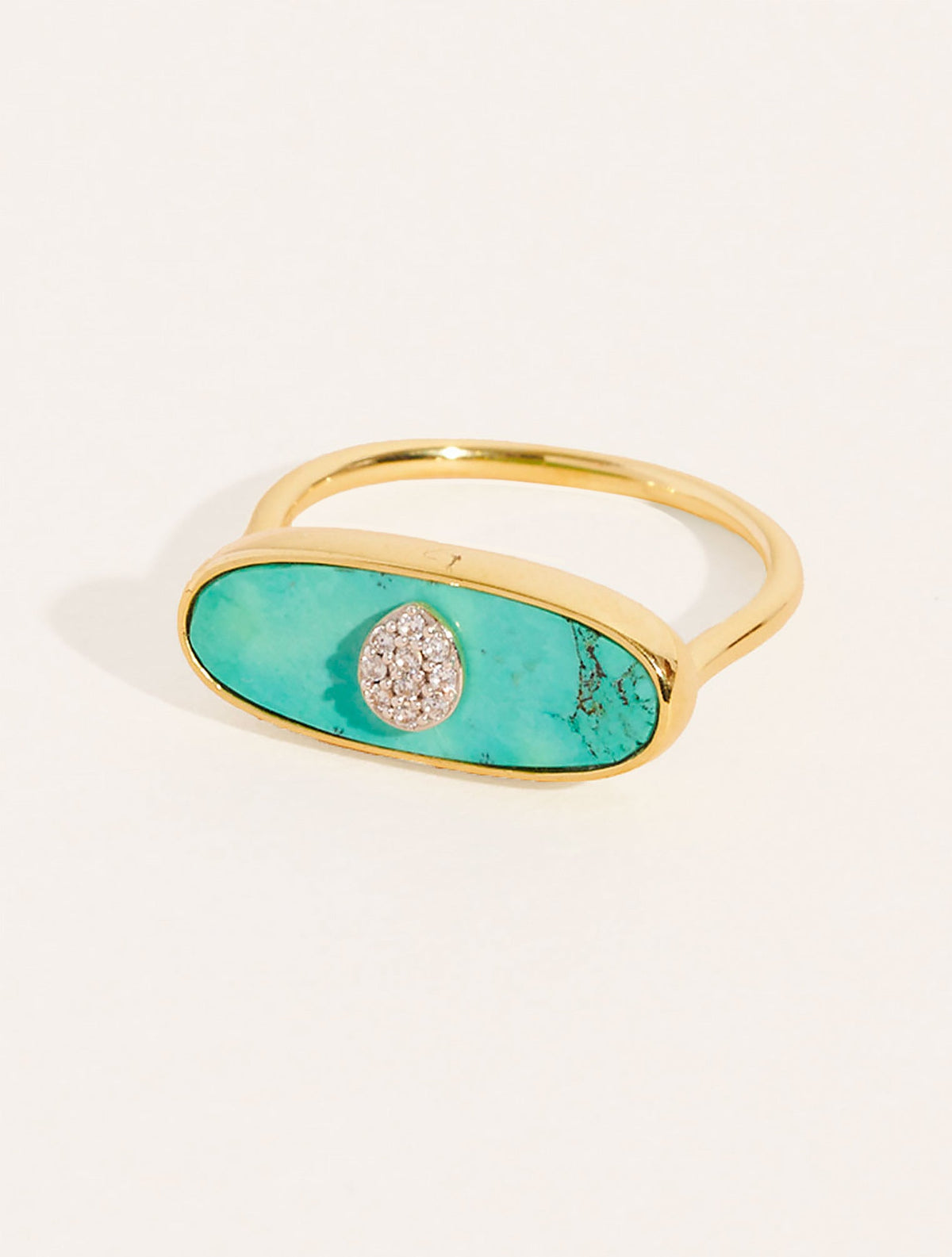 Izy Ring - 2 - Turquoise - front view