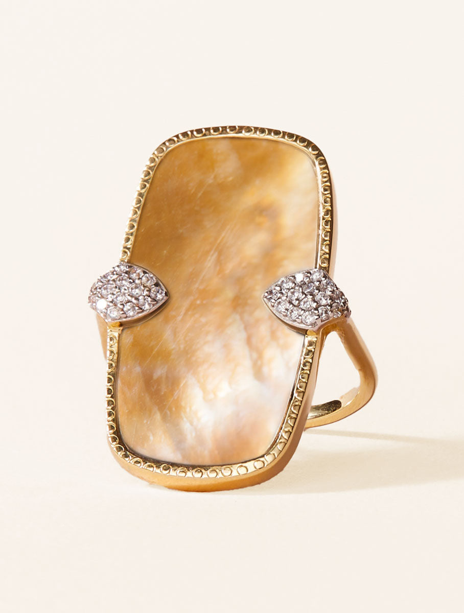Sangha Ring - Pink Mother-of-pearl - front view