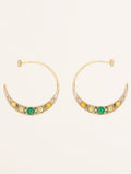 Mirage Earrings - Onyx Green, Prehnite & Citrine - front view