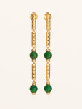 Oro Earrings - Green Onyx - front view