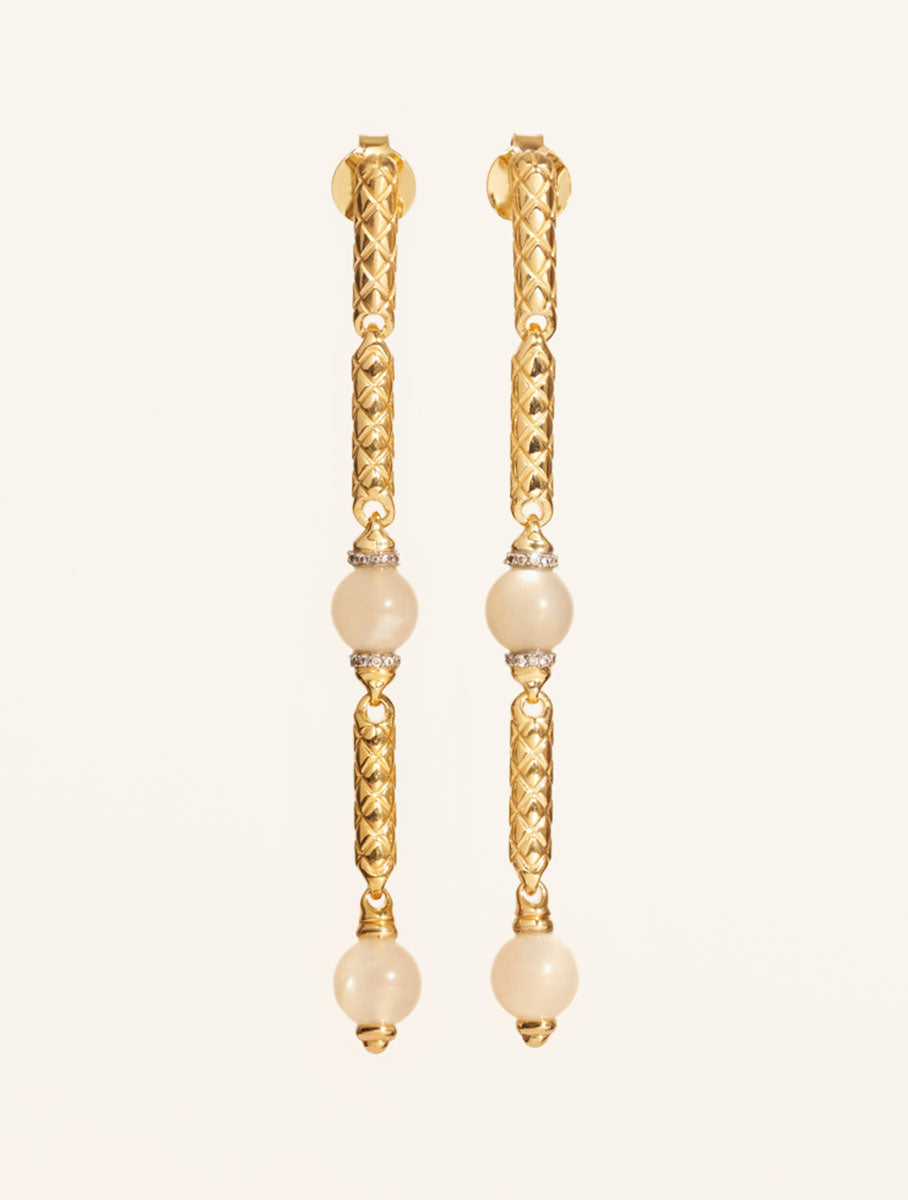 Oro Earrings - Stone of Moon - front view