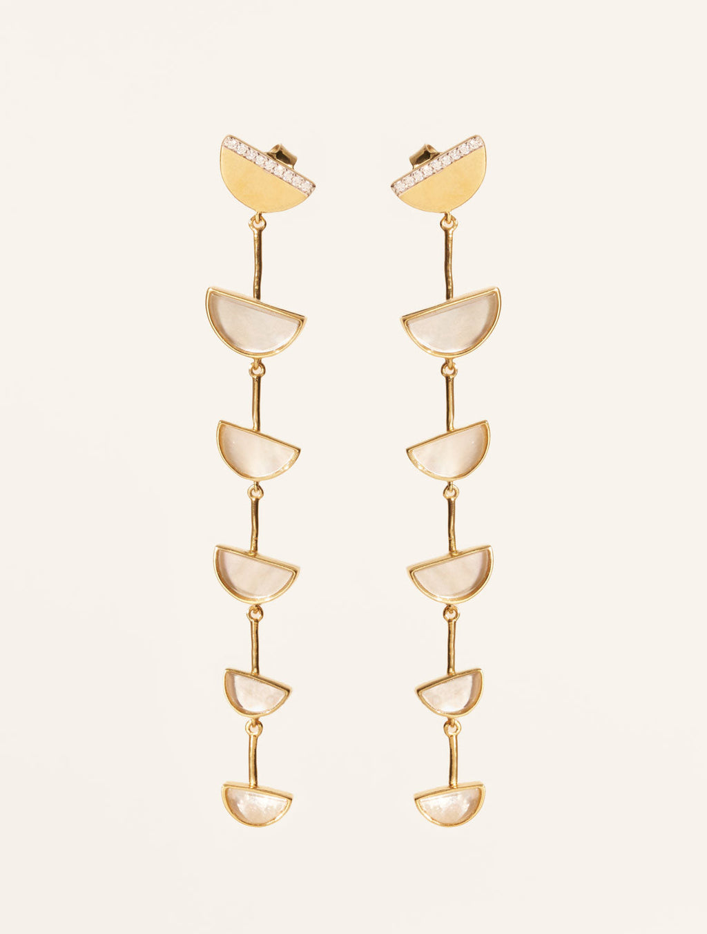 Seema Earrings - Mother-of-pearl - front view