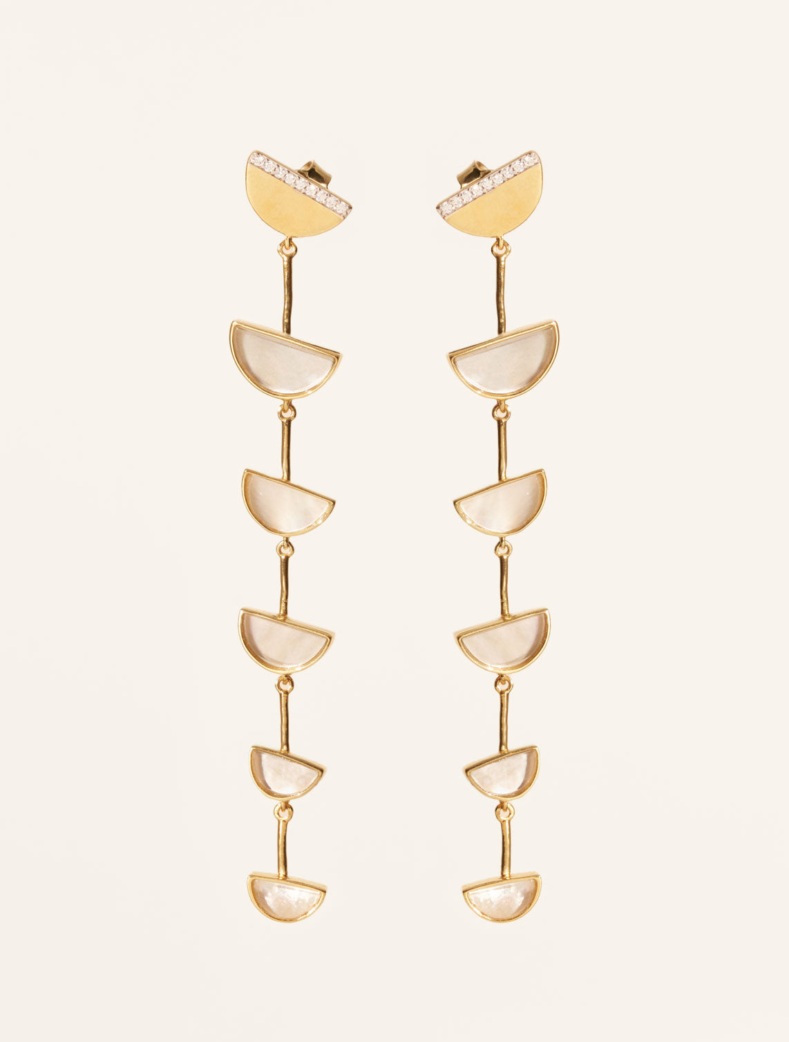 Seema Earrings - Mother-of-pearl - front view