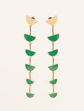 Seema Earrings - Green Onyx - front view
