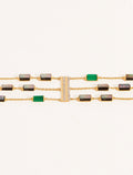 Mara Bracelet - Onyx Green / Mother-of-pearl Grey - front view