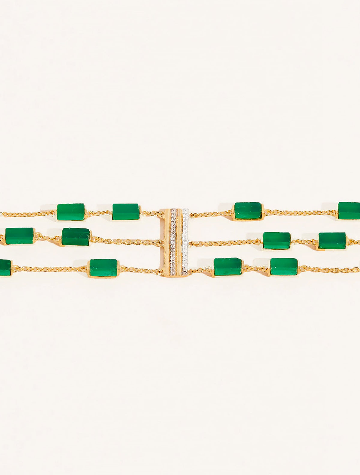 Mara Bracelet - Green Onyx - front view