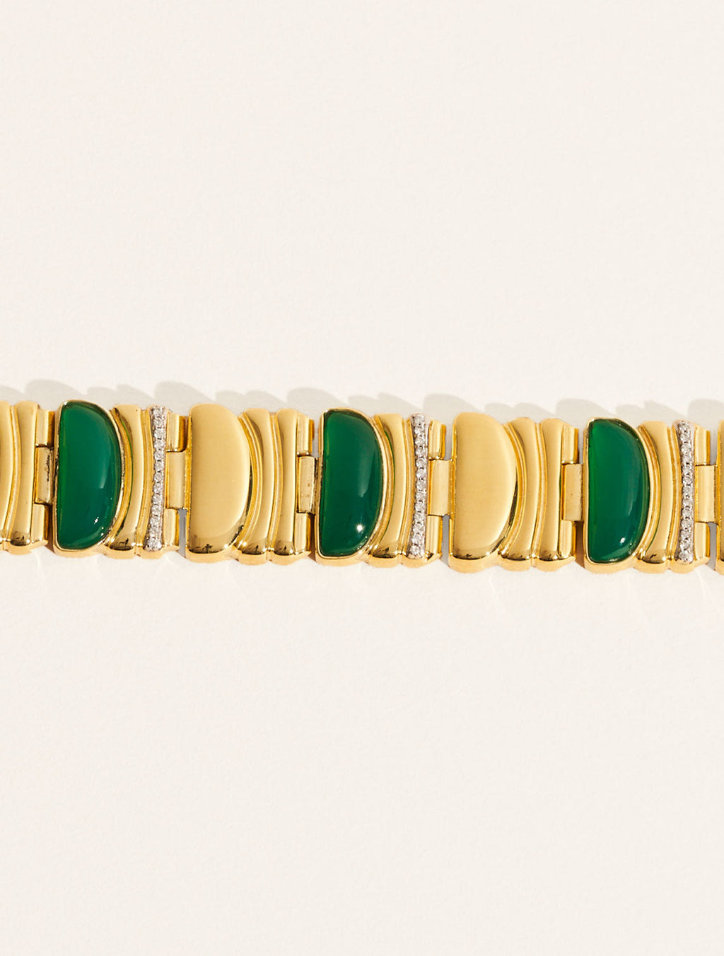 Seema Bracelet - Green Onyx - front view