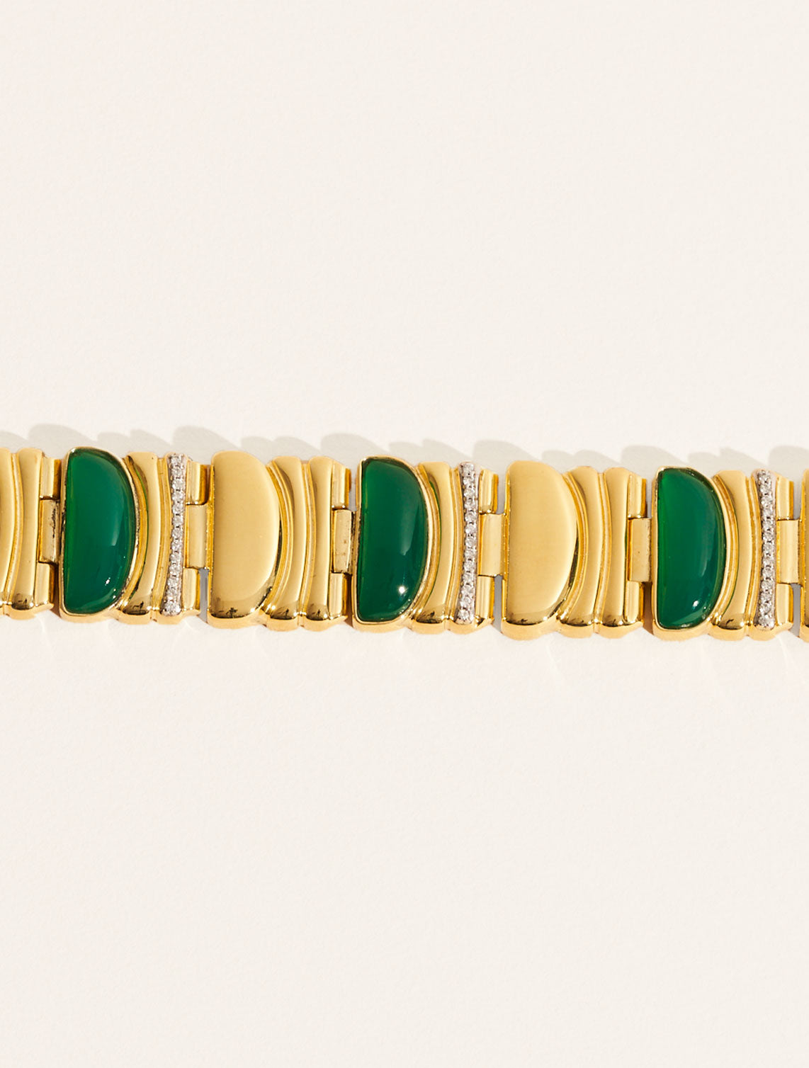 Seema Bracelet - Green Onyx - front view