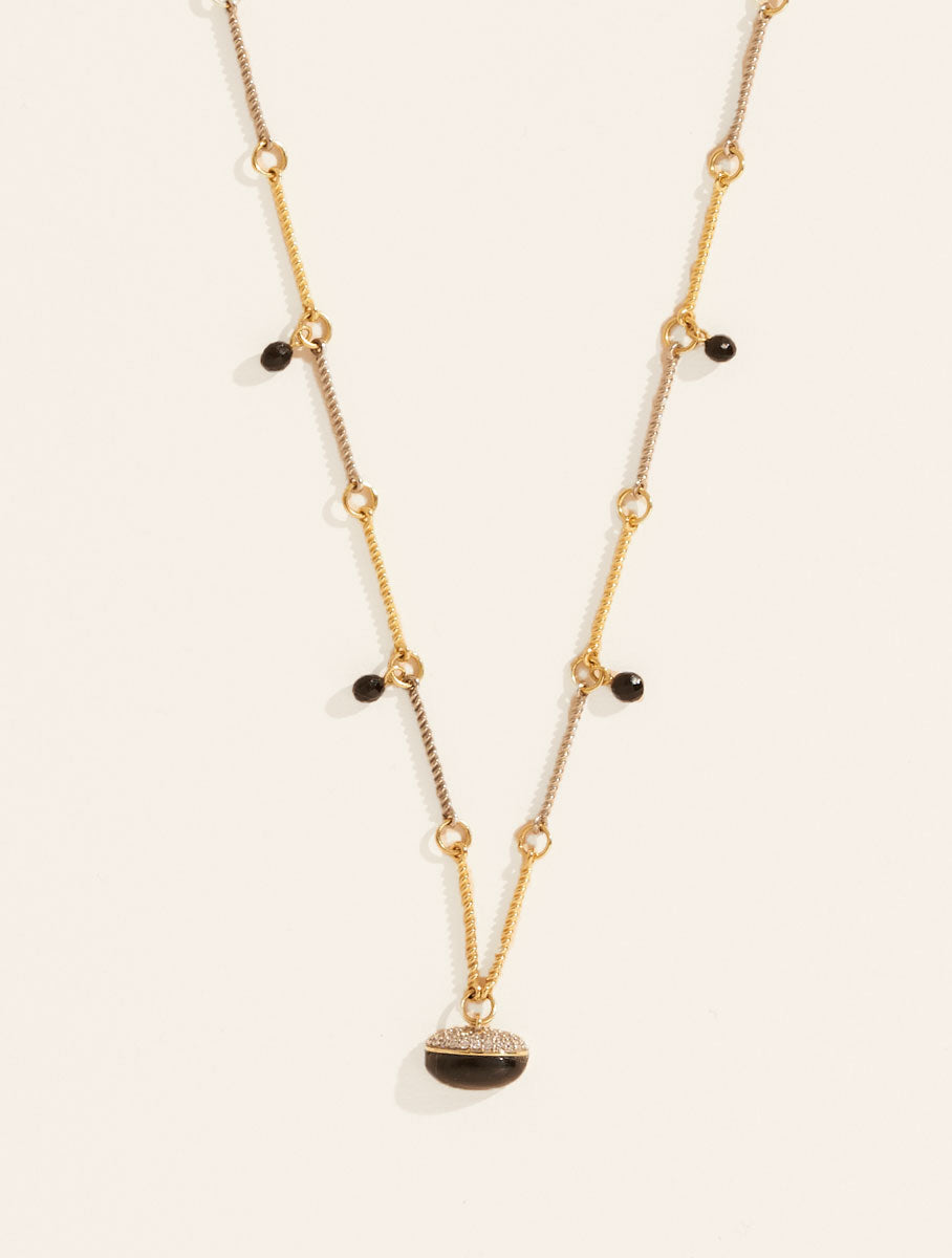 Mirage Necklace - Textured Onyx - front view