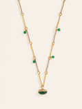 Mirage Necklace - Green Onyx - front view