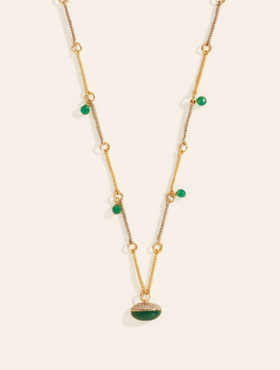 Mirage Necklace - Green Onyx - front view