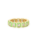 Bezel Ballier Ring- Bright Green - Gold