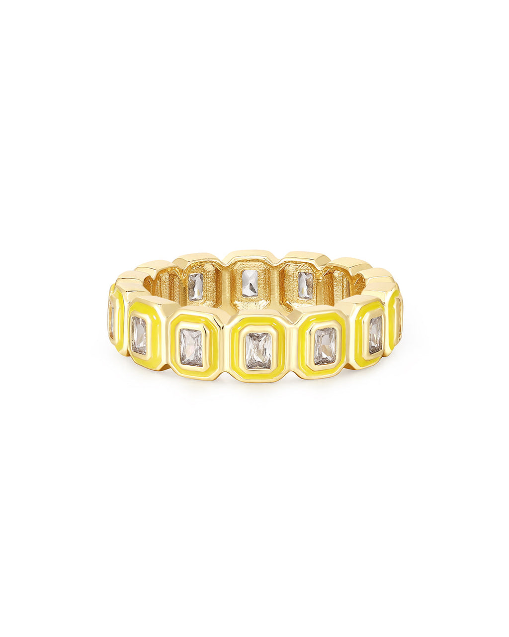 Bezel Ballier Ring- Neon Yellow - Gold