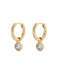 Bezel Charm Huggies - Gold