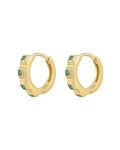 Bezel Pyramid Huggies in Gold - Earrings