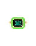 Bezel Statement Ring- Bright Green - Gold