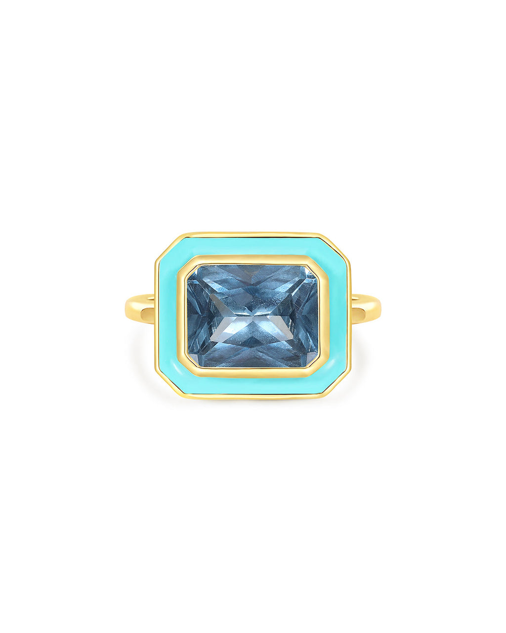 Bezel Statement Ring- Turquoise - Gold