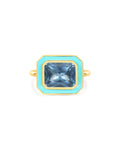Bezel Statement Ring- Turquoise - Gold