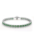 Bezel Emerald Ballier Bracelet - Emerald Green - Silver