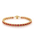 Bezel Emerald Ballier Bracelet - Ruby Red - Gold
