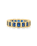 Bezel Emerald Ballier Ring - Blue Sapphire - Gold