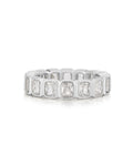 Bezel Emerald Ballier Ring- Clear - Silver