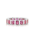 Bezel Emerald Ballier Ring - Pink - Silver