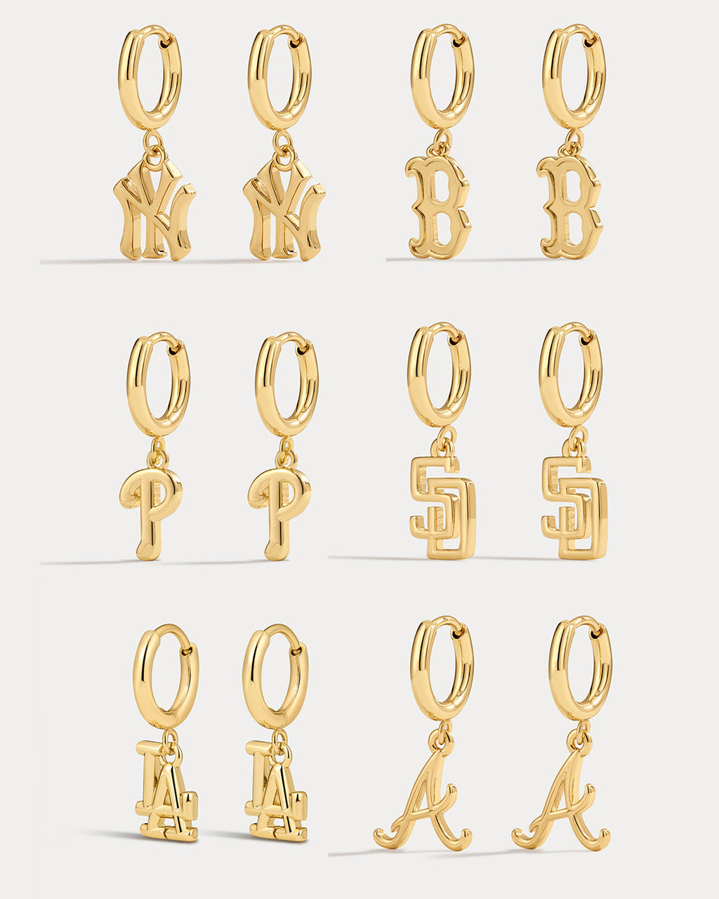 MLB Logo Charm Hoops — alternate view