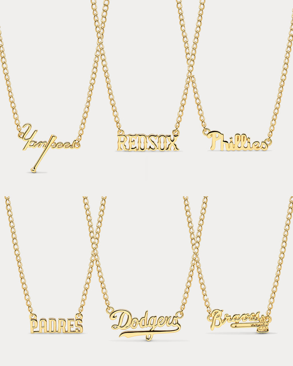 MLB Nameplate Necklace — detail view