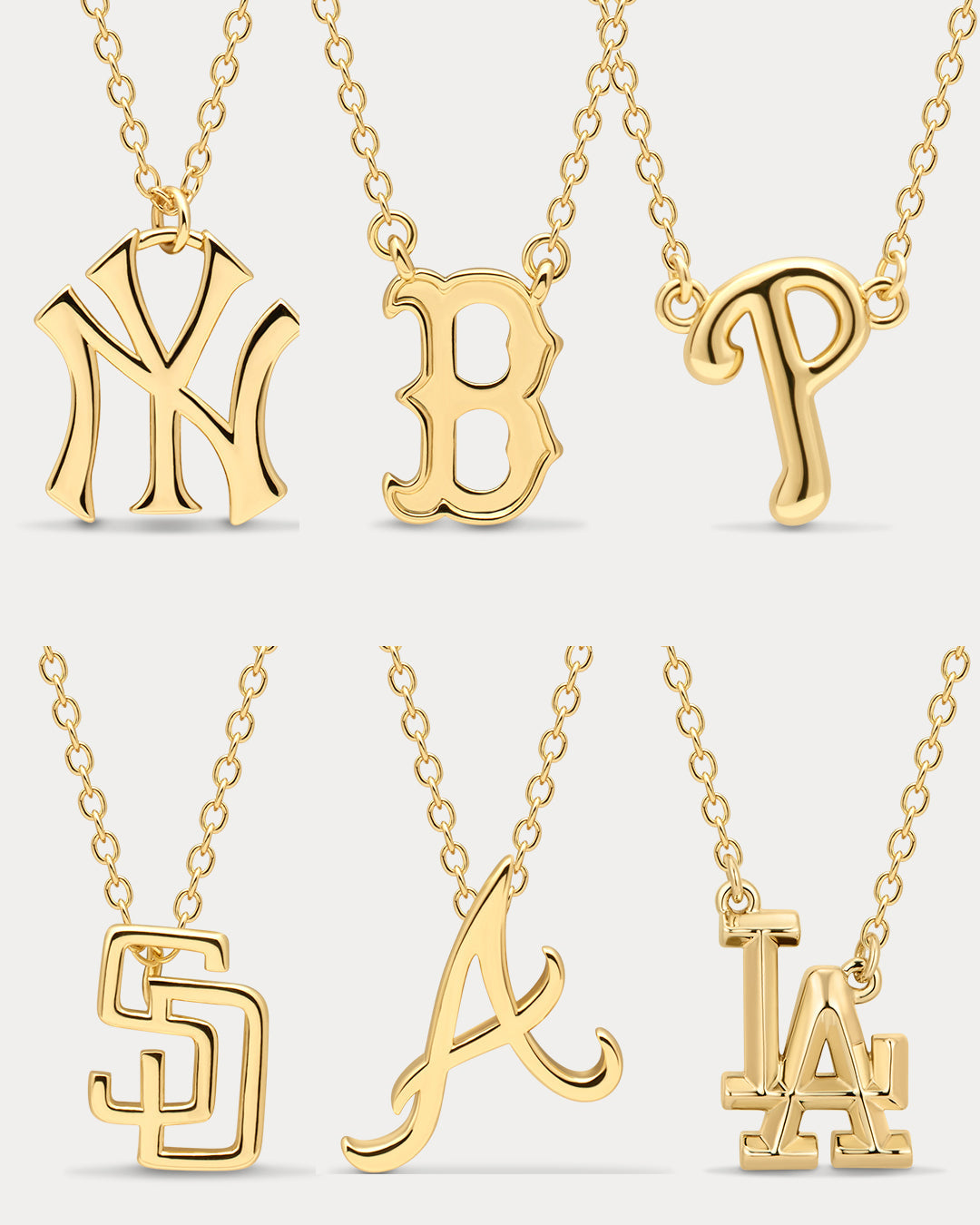 MLB Logo Charm Necklace — alternate angle