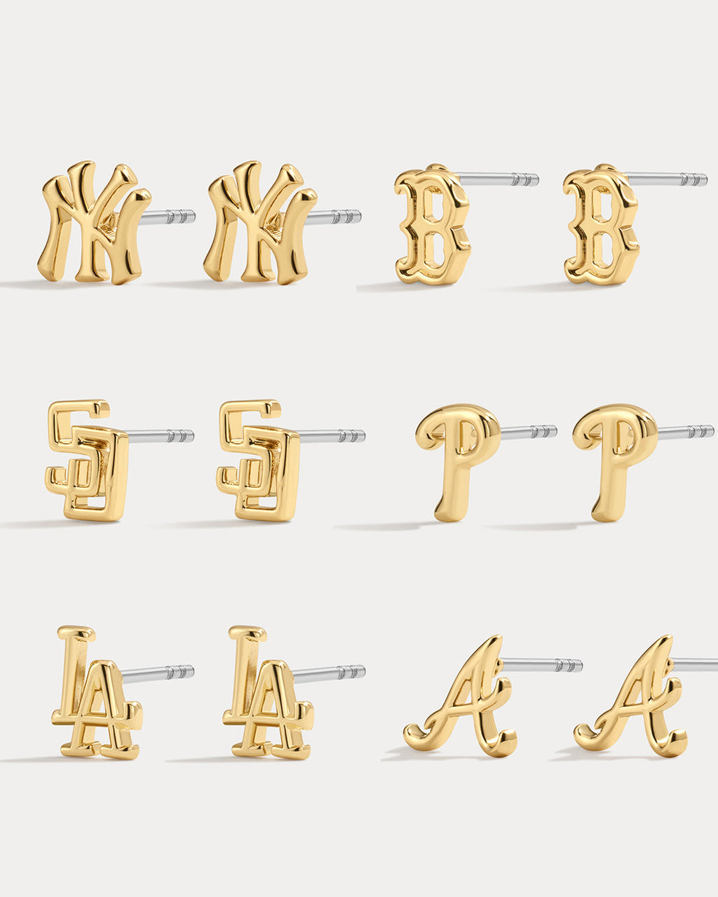 MLB Logo Studs — alternate angle