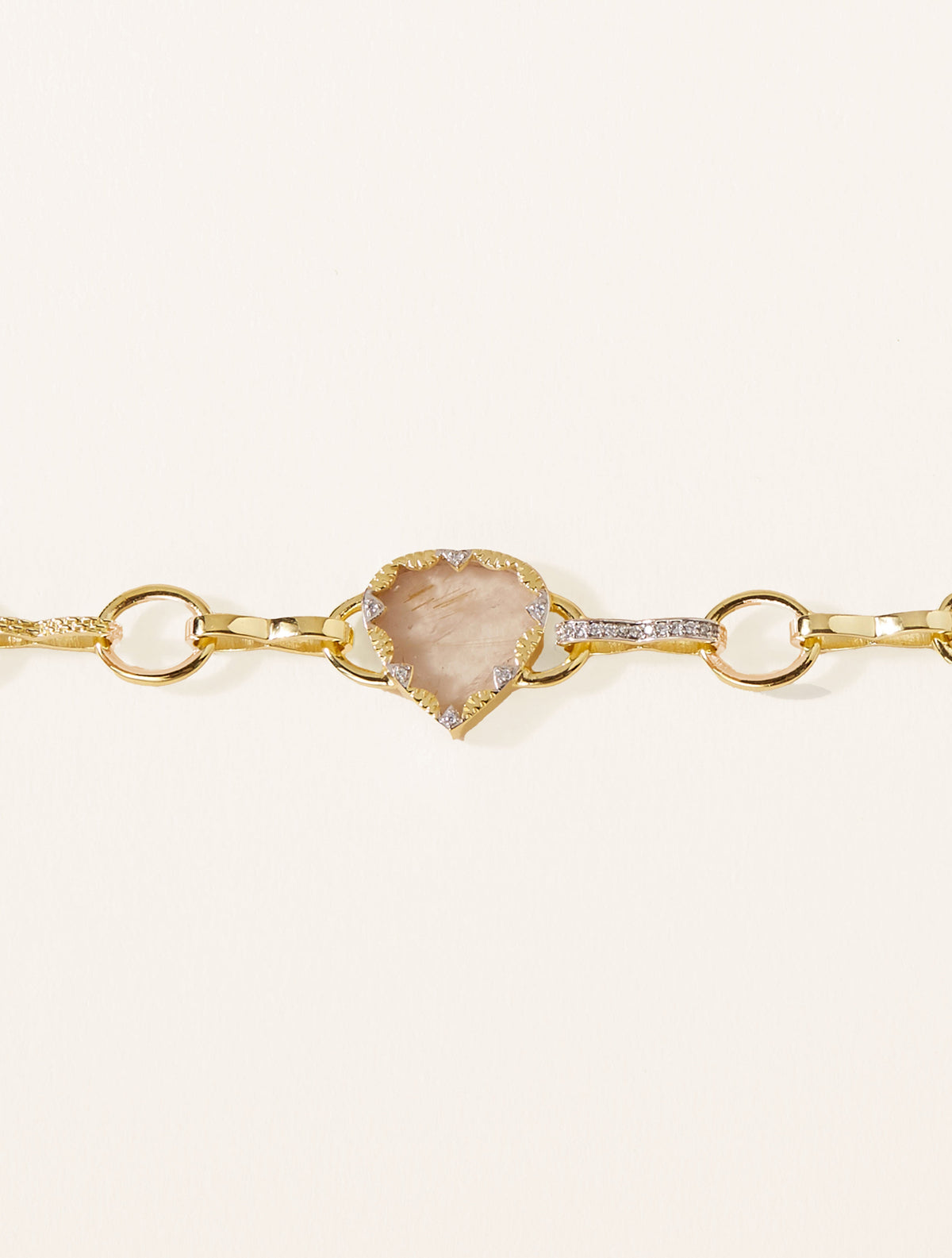 Lima Bracelet - Rutilated quartz Golden - front view